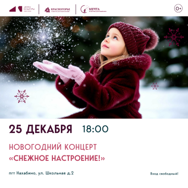 25 декабря 18:00 - Новогодний концерт «Снежное настроение!»