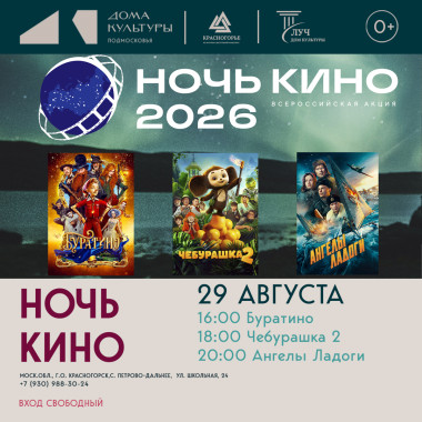 29 августа Всероссийская акция «Ночь кино-2026»